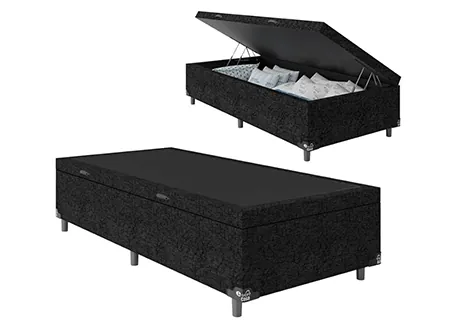 Cama box solteiro preta